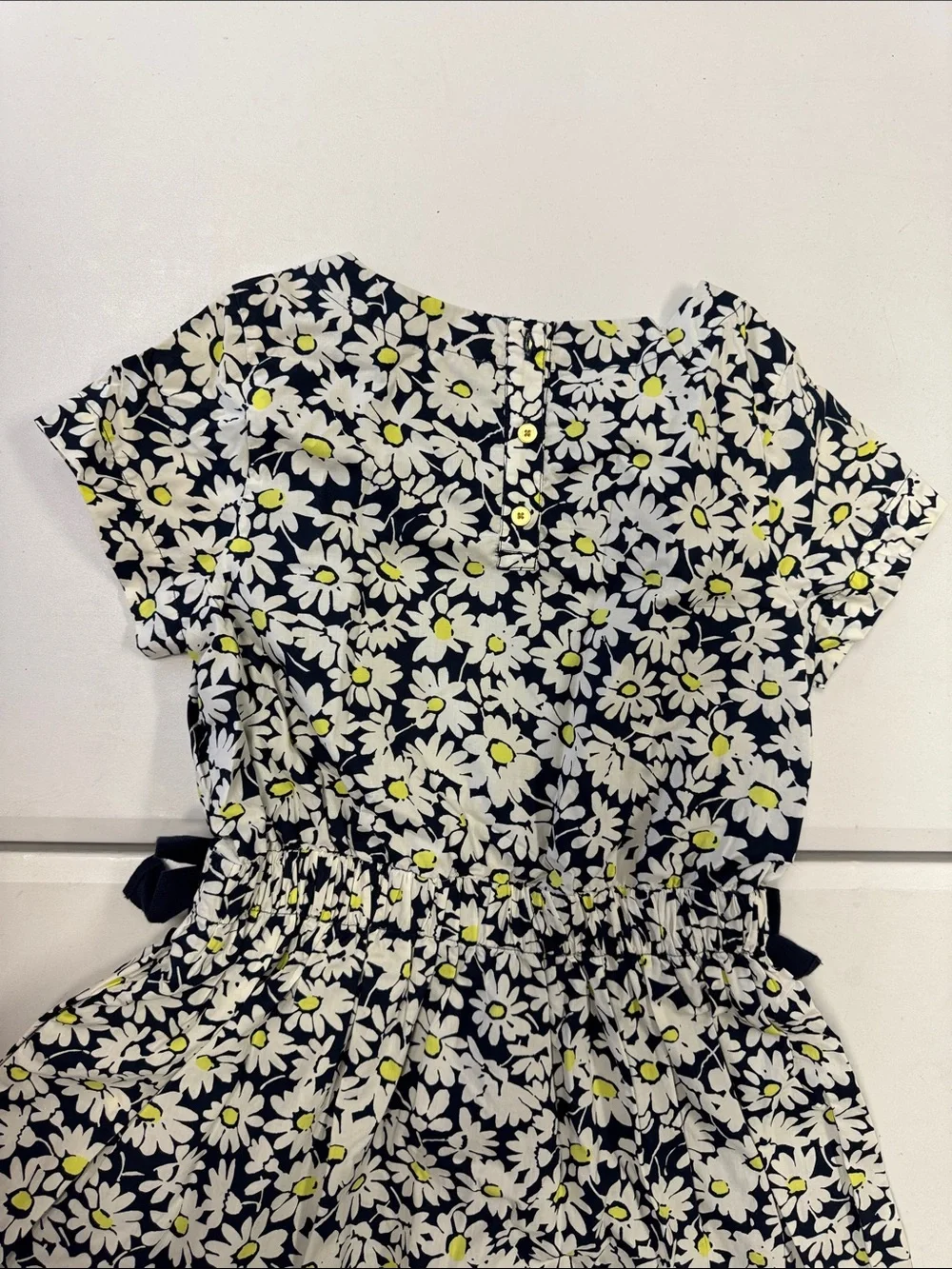 Crewcuts Navy and White Daisy Print Tie-Waist Dress